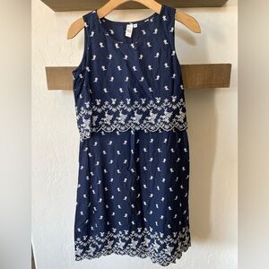Navy Floral Embroidered Sleeveless Shift Dress, NWOT•••Cute Summer Dress, NWOT